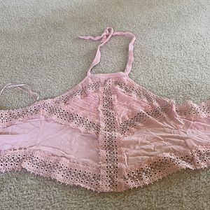 Zippered back, Halter top